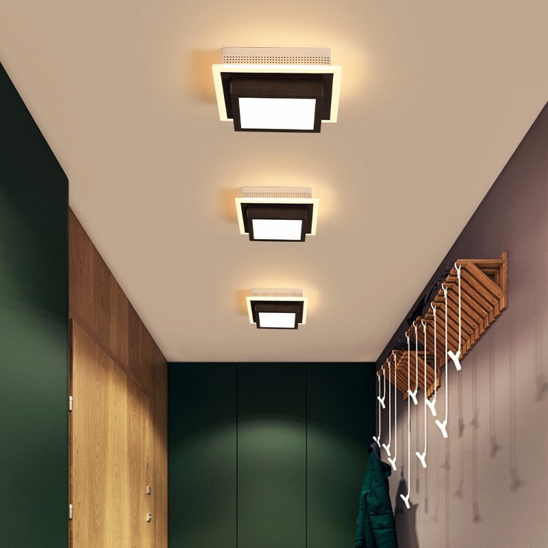 Round/Square/Triangle Modern Led Ceiling Lights For Kitchen Room Corridor Entrance Aisle Dimmable+RC Ceiling Lamp Fixtures