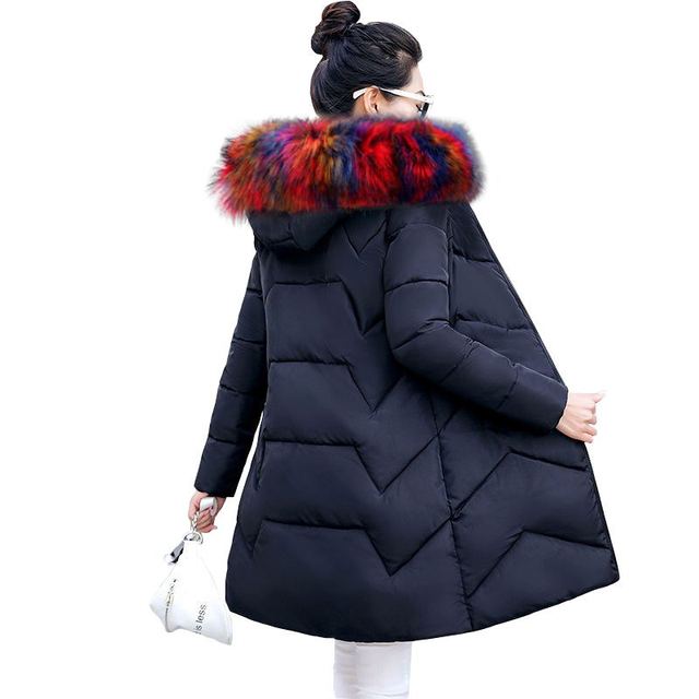 Fur Hooded Womens Warm Zipper Outwear Coat