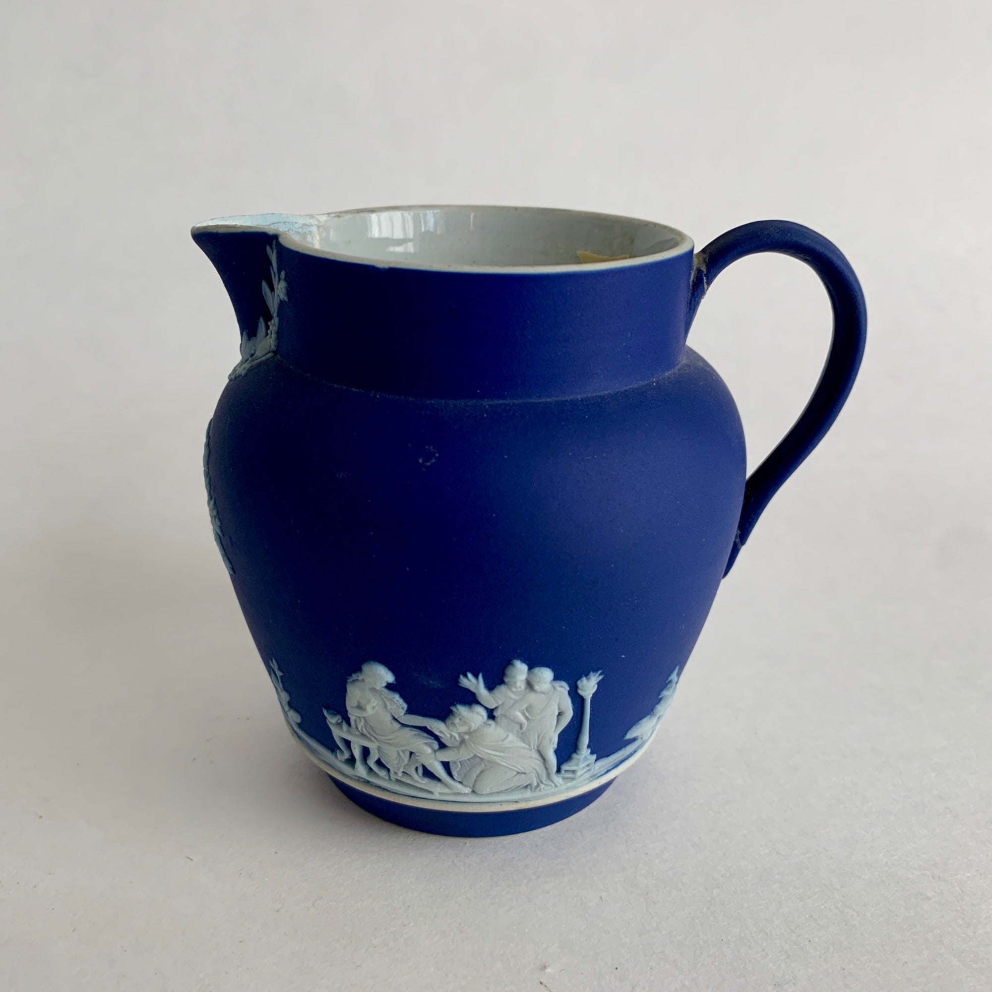 Wedgewood Jasperware Cobalt Creamer Pitcher *HAS REPAIRS*