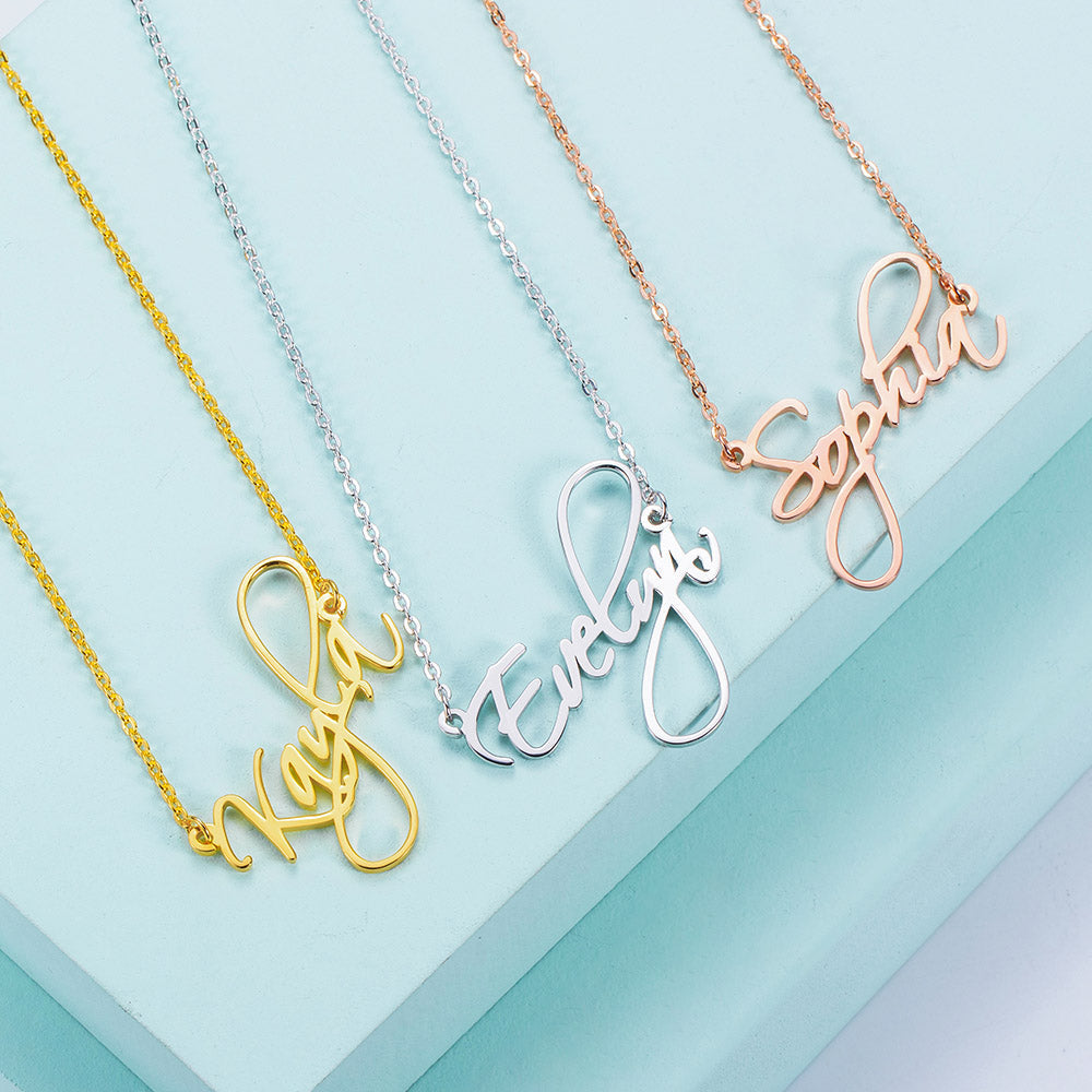 Personalized Stainless Steel Calligraphy Name Necklace