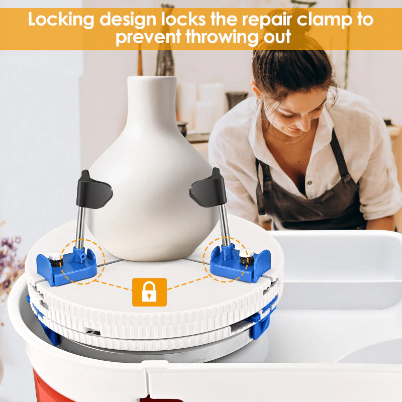 Ceramic Repair Toolset with Adjustable Turntable Clamp