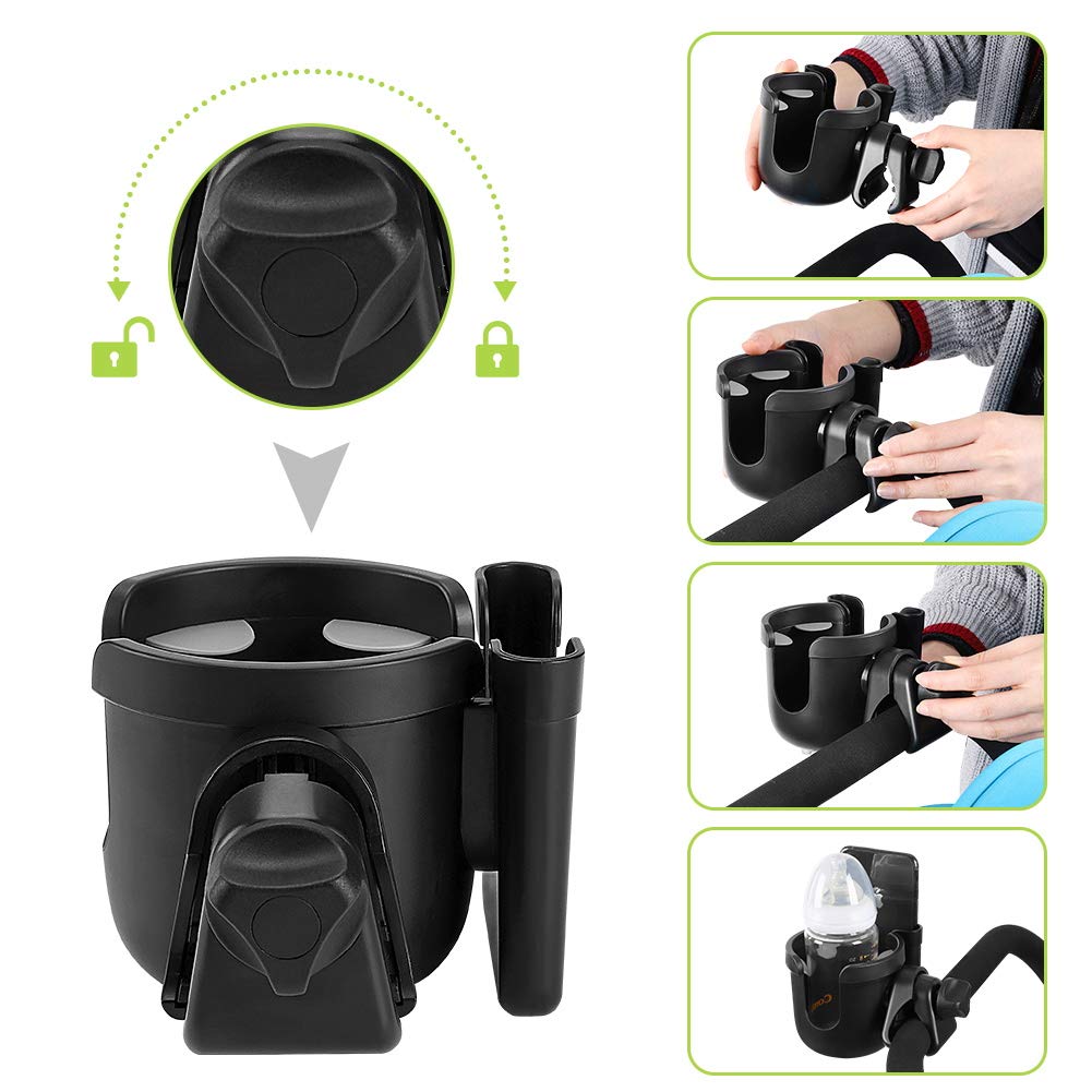 2-in-1 Baby Stroller Cup Holder with Phone Case