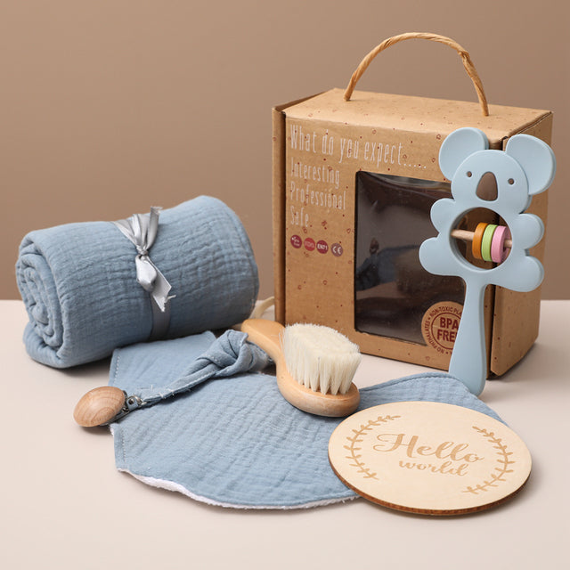 Complete Baby Bath Toy Set with Kid Swaddle Wrap by Bopoobo