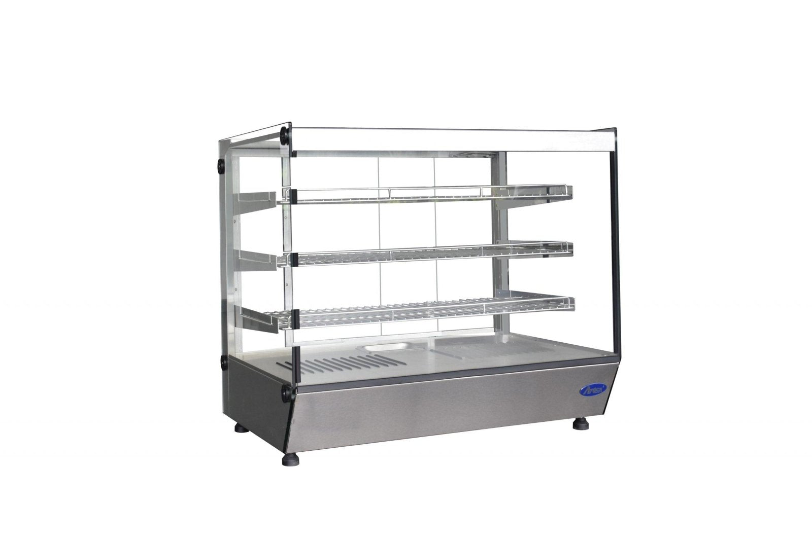 Atosa CHDS-53 Countertop Heated Square Display Case, 5.3 cu ft, 3 Stainless Steel Shelves