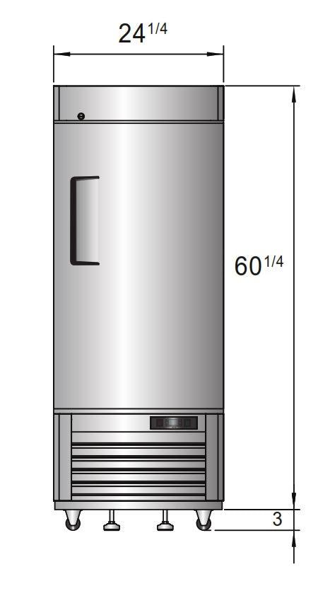 Atosa MBF8520GR Bottom Mount Low Height Reach In Freezer, 24