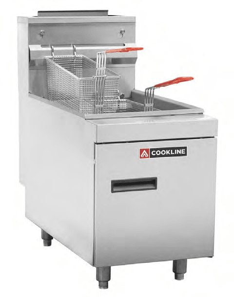 Cookline CTF3 Commercial 35 lb Natural Gas Stainless Steel Countertop Fryer