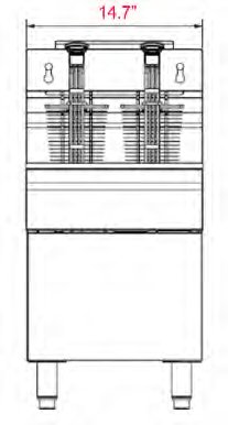 Cookline CTF3 Commercial 35 lb Natural Gas Stainless Steel Countertop Fryer