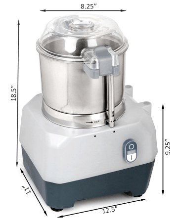 Prepline PCFP-3B Combination Food Processor with 3 Qt Stainless Steel Bowl, Continuous Feed and 4 Discs, 1HP