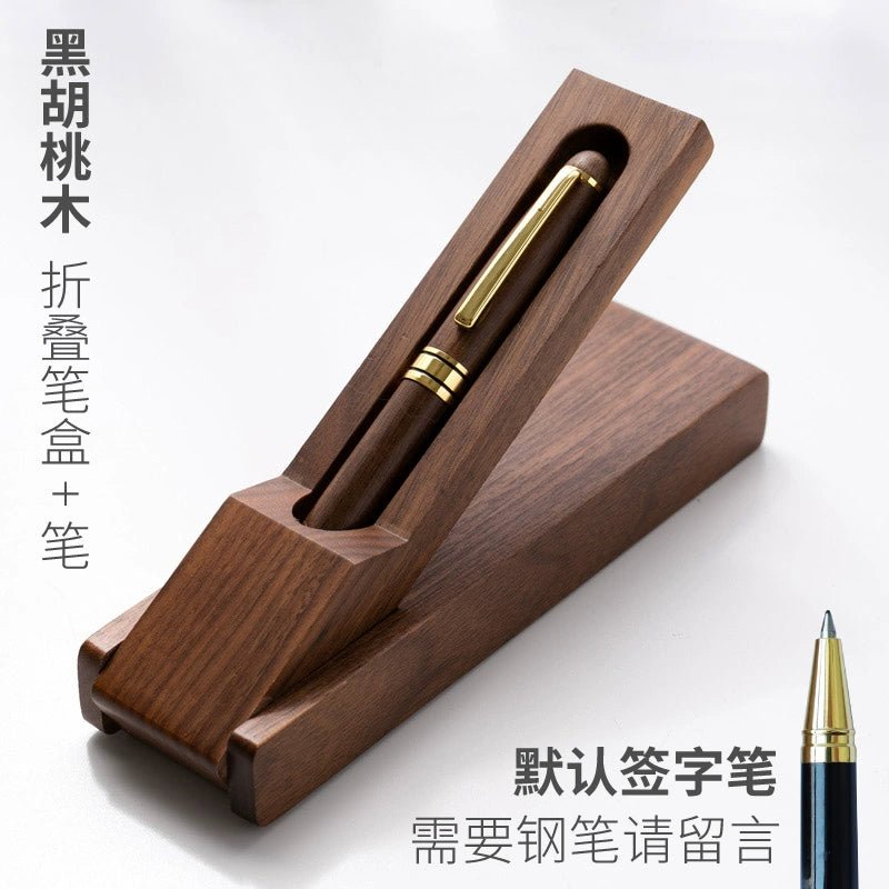 White Horse River Black Walnut Pen Box - Signature Pen Storage Box