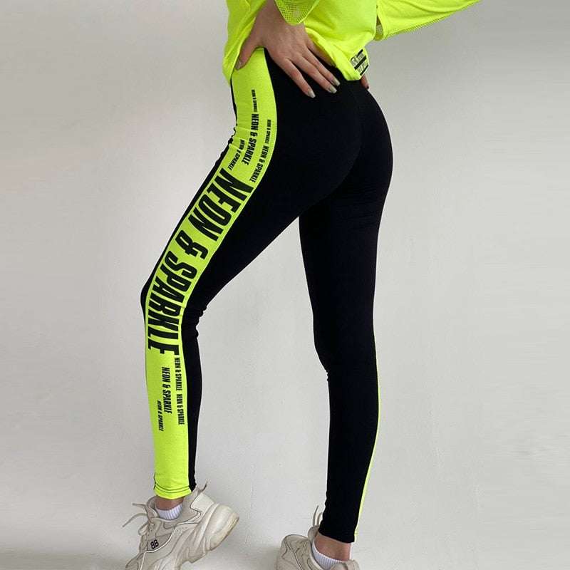 Patchwork Mesh Hoodies & Leggings Suits Sportswear