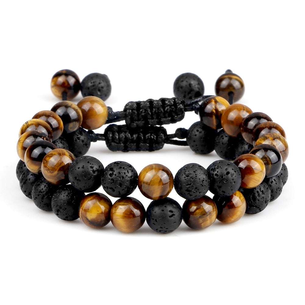 Tiger Eye Adjustable Braided Rope Bracelets