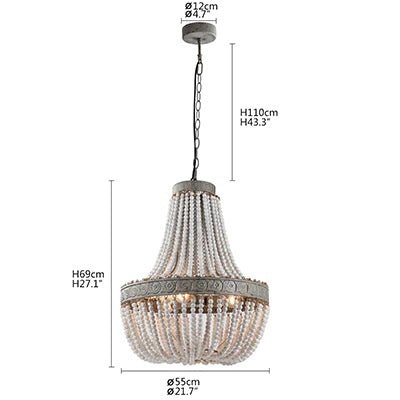 Fancy? Retro loft vintage rustic round wooden beads pendant lamp for living room, hotel, kitchen