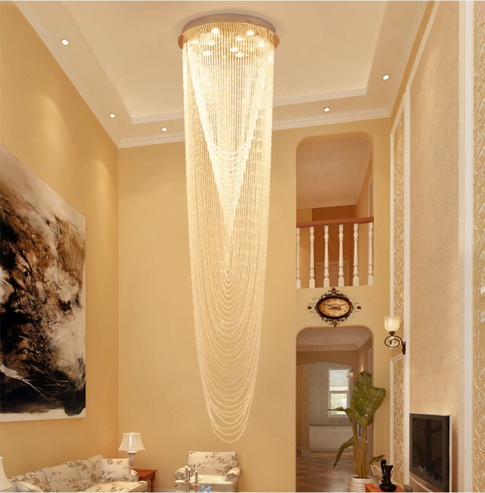 Fancy?  Luxury Large Staircase Flush Mount Led Crystal Ceiling Hanging Chandelier For Stairwell