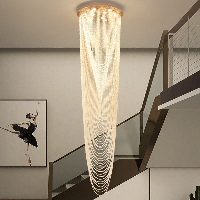 Fancy?  Luxury Large Staircase Flush Mount Led Crystal Ceiling Hanging Chandelier For Stairwell