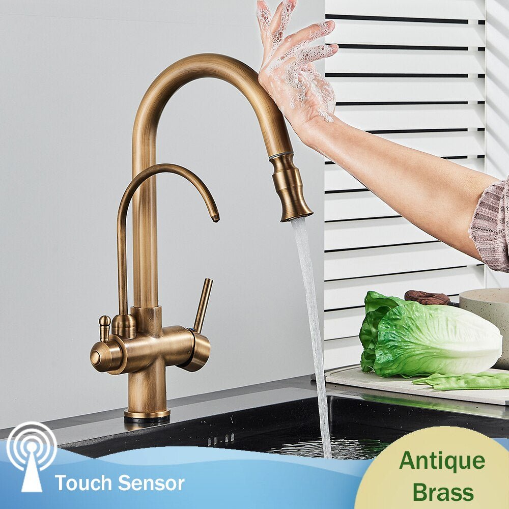 Fancy? Antique Gold Touch Sensor Kitchen Faucet Mixer Tap with Swivel