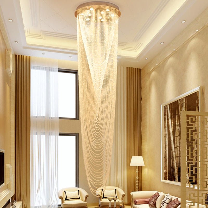 Fancy?  Luxury Large Staircase Flush Mount Led Crystal Ceiling Hanging Chandelier For Stairwell