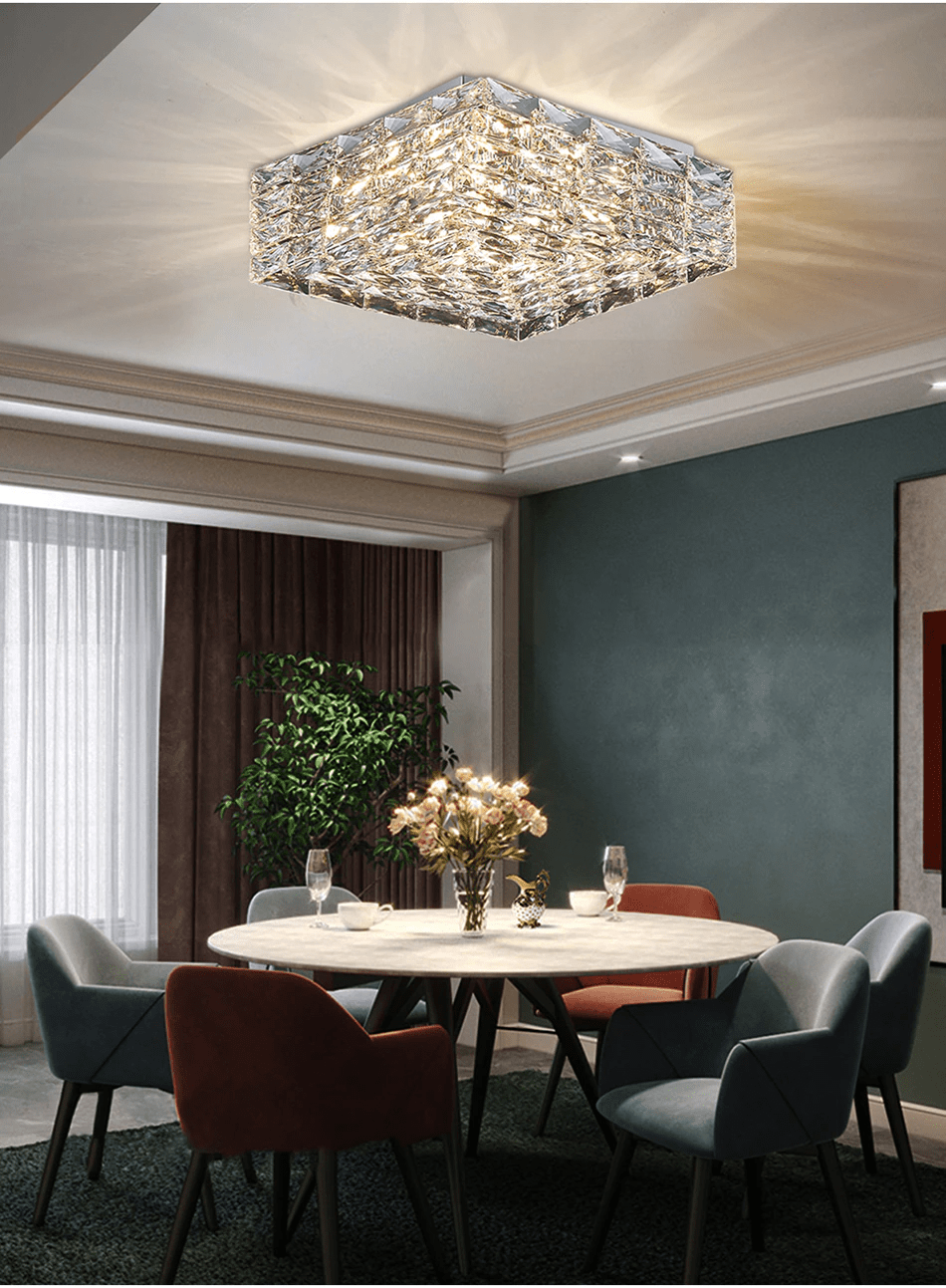 Fancy? Chrome square cristal ceiling chandelier for bedroom, living room, dining room