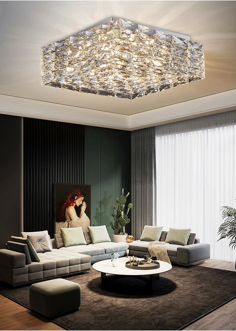 Fancy? Chrome square cristal ceiling chandelier for bedroom, living room, dining room