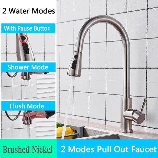 Fancy? Kitchen Faucet Single Hole Pull Out Spout Kitchen Sink Mixer Tap Stream Sprayer