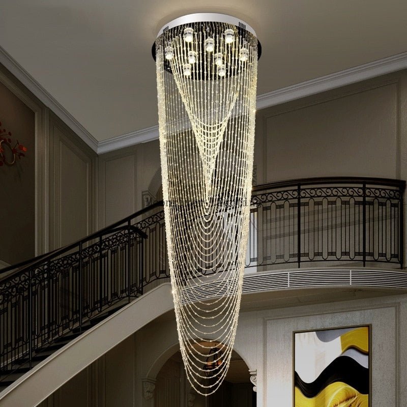 Fancy?  Luxury Large Staircase Flush Mount Led Crystal Ceiling Hanging Chandelier For Stairwell