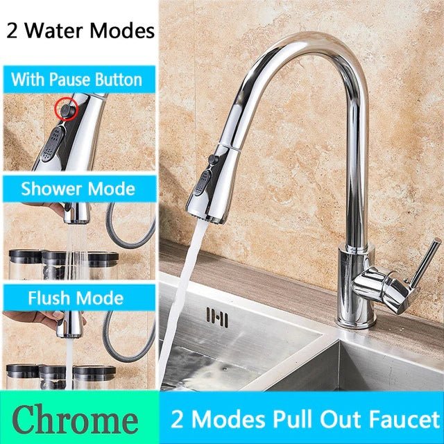 Fancy? Kitchen Faucet Single Hole Pull Out Spout Kitchen Sink Mixer Tap Stream Sprayer