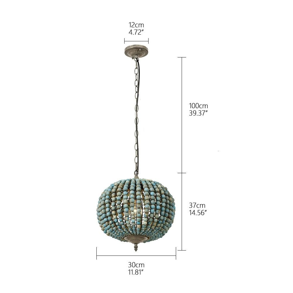 Fancy? Retro loft vintage rustic round wooden beads pendant lamp for living room, hotel, kitchen