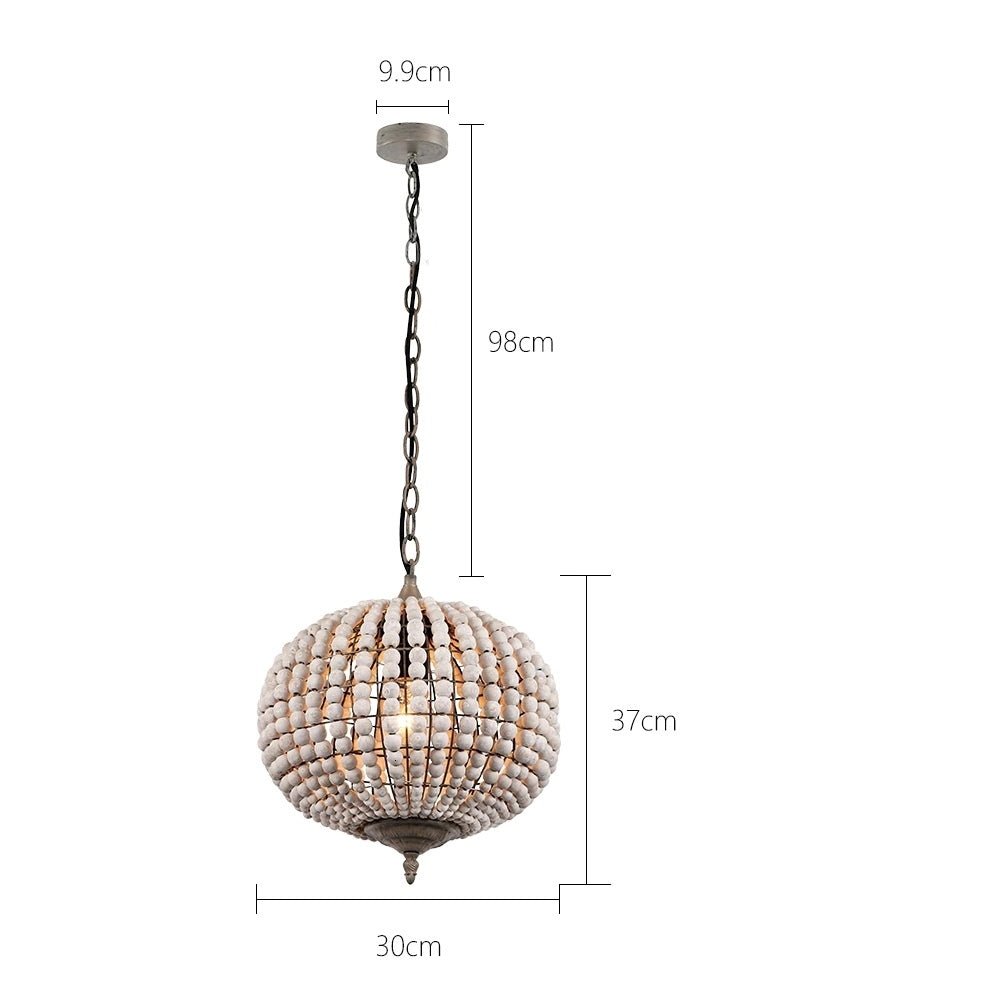 Fancy? Retro loft vintage rustic round wooden beads pendant lamp for living room, hotel, kitchen