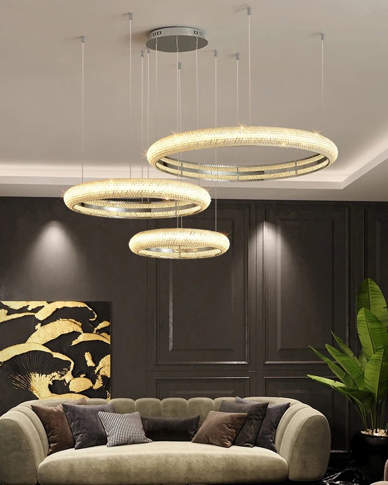 Fancy? Chrome ring crystal chandelier for living room, dining room, bedroom