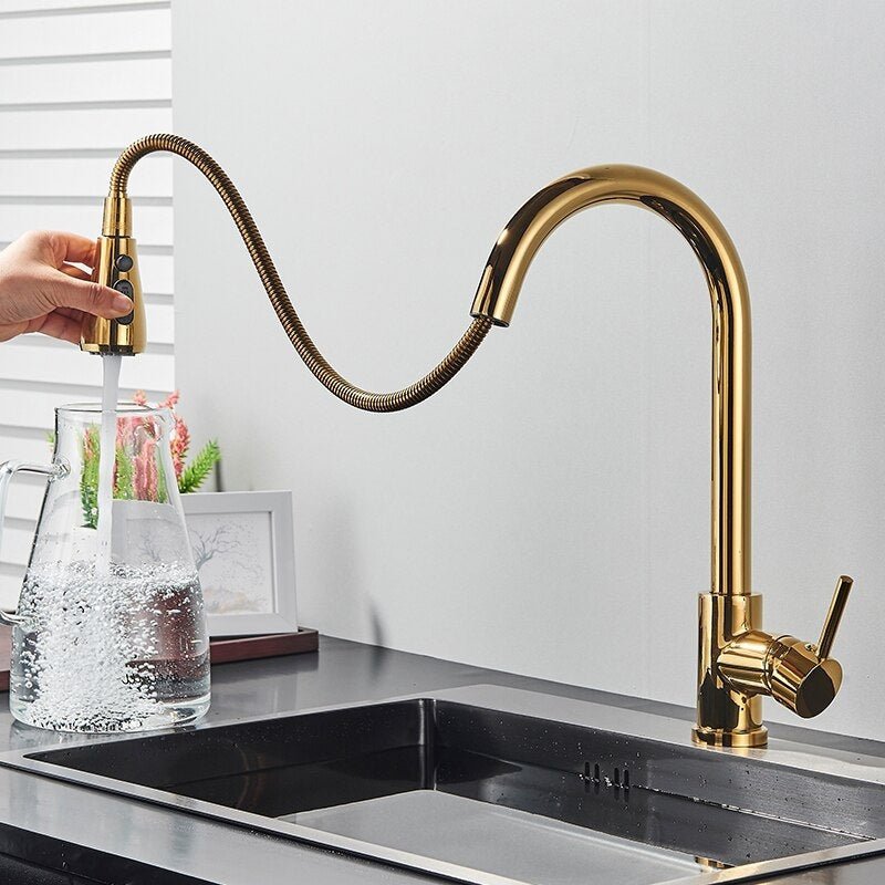 Fancy? Kitchen Faucet Single Hole Pull Out Spout Kitchen Sink Mixer Tap Stream Sprayer