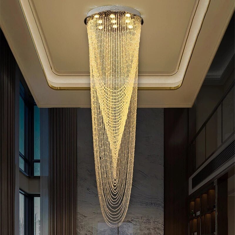 Fancy?  Luxury Large Staircase Flush Mount Led Crystal Ceiling Hanging Chandelier For Stairwell