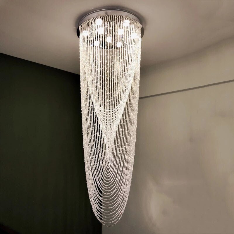 Fancy?  Luxury Large Staircase Flush Mount Led Crystal Ceiling Hanging Chandelier For Stairwell