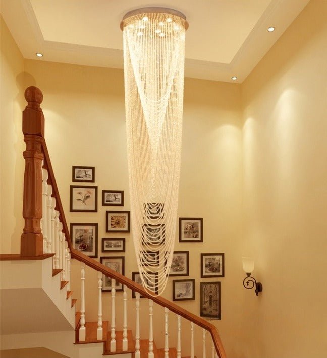 Fancy?  Luxury Large Staircase Flush Mount Led Crystal Ceiling Hanging Chandelier For Stairwell