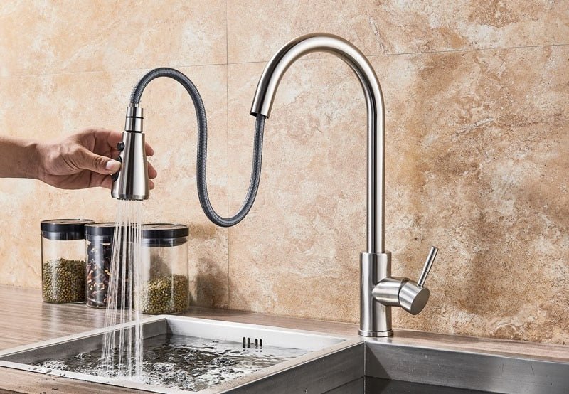 Fancy? Kitchen Faucet Single Hole Pull Out Spout Kitchen Sink Mixer Tap Stream Sprayer