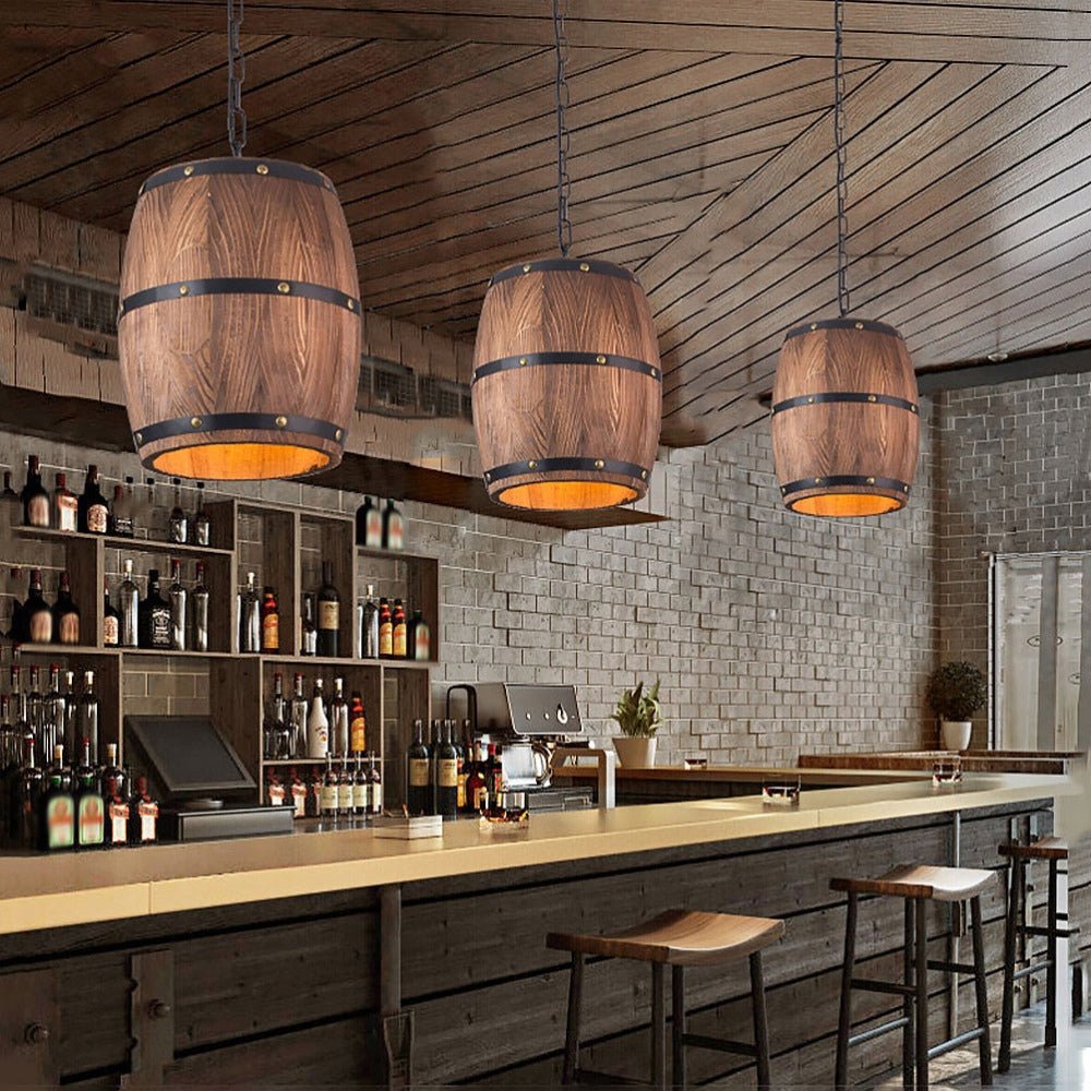 Fancy? American modern nature loft wood Wine barrel hanging vintage pendant lights for restaurant, cafe, bar