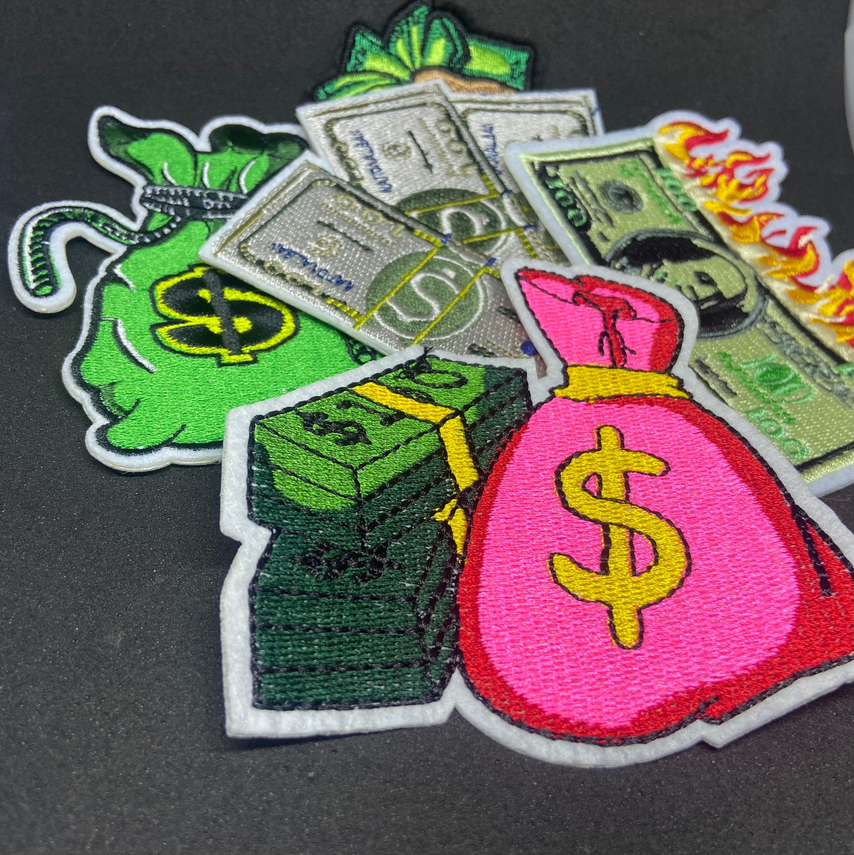 Money Bags|Burning Cash|Money Stack| Iron on  Patch Collection