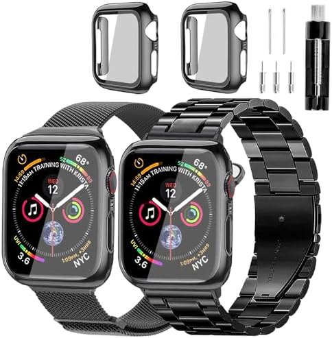 Apple Watch Band and Case Iwatch Ultra Series 9 8 7 6 5 4 3 2 1 SE 38mm 40mm 41mm 42mm 44mm 45mm 49mm, Solid Stainless Steel Band Metal Band, Men and Women