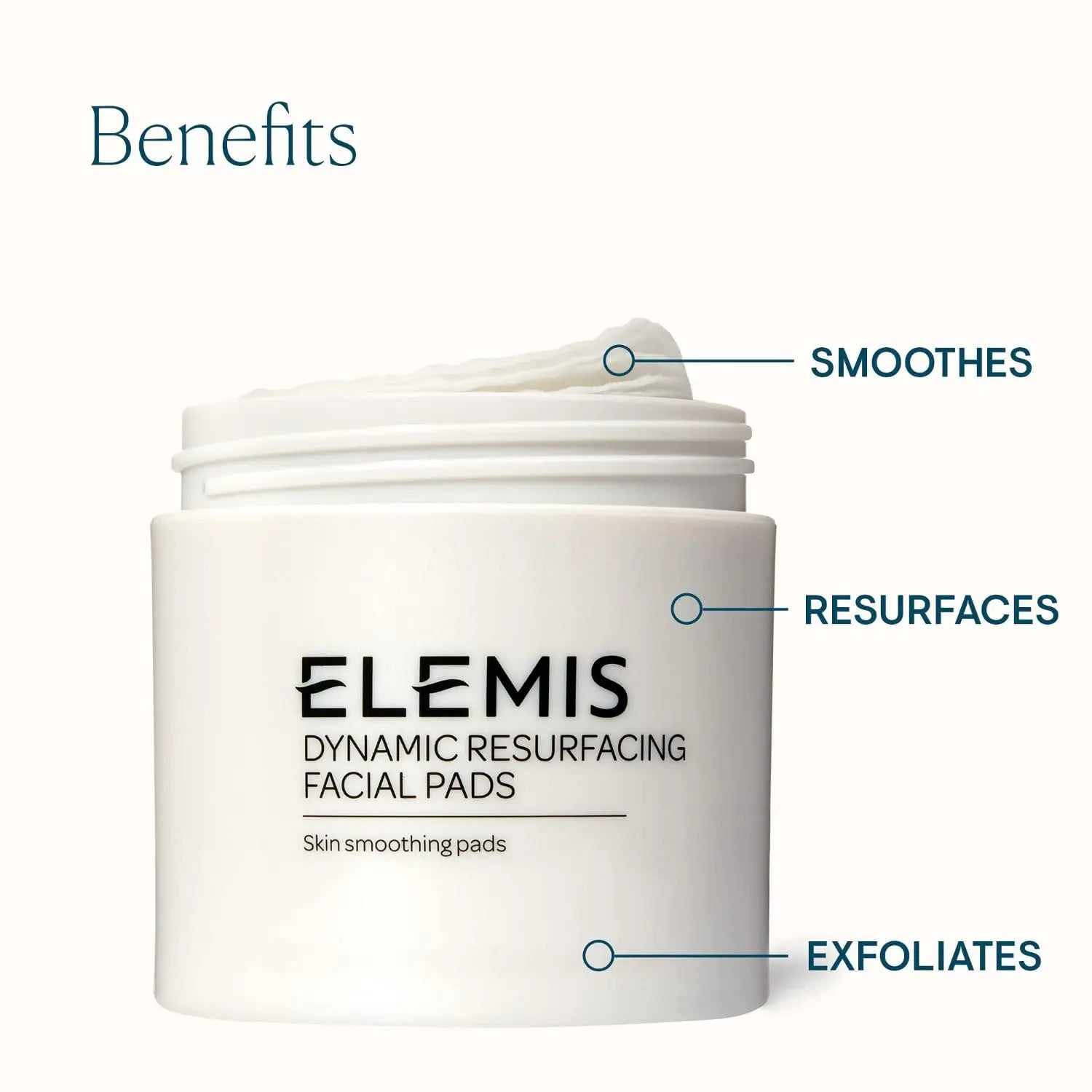 ELEMIS Dynamic Resurfacing Facial Pads | Gentle Dual-Action Textured Treatment Pads Conveniently Smooth, Resurface, and Exfoliate Skin | 60 Count