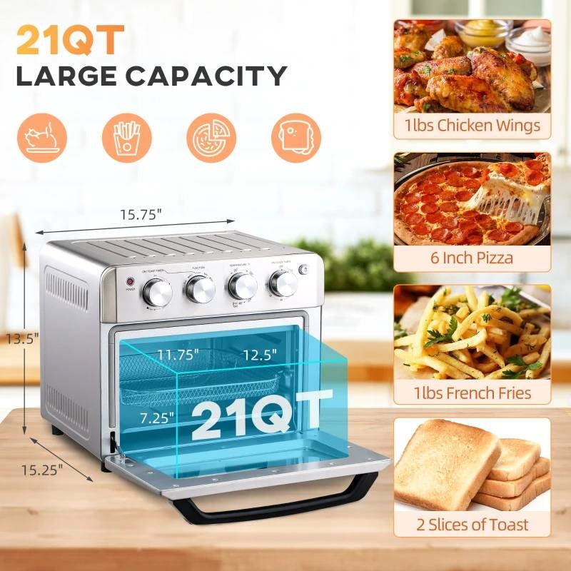 HOMCOM Multi-Function 7-in-1 Toaster Oven 21 QT