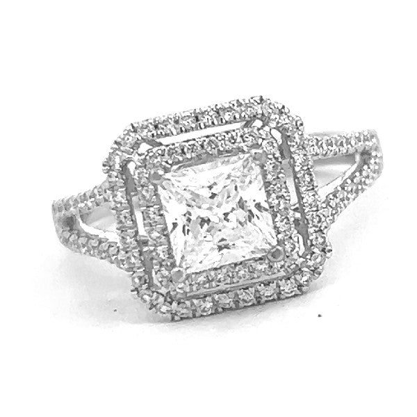 Princess Diamond Double Halo Engagement Ring