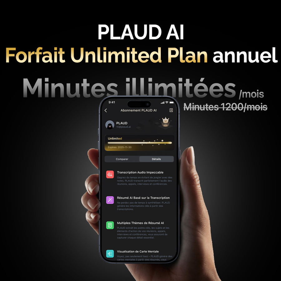 Abonnement annuel illimité PLAUD AI