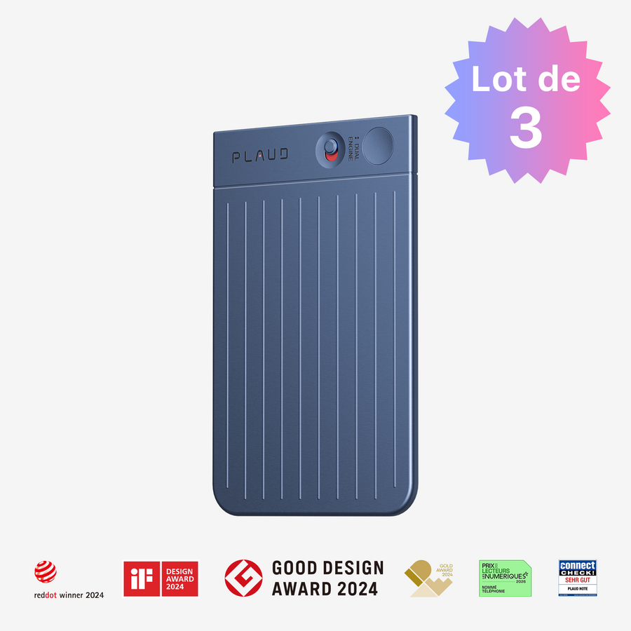 Enregistreur vocal PLAUD NOTE AI | Lot de 3
