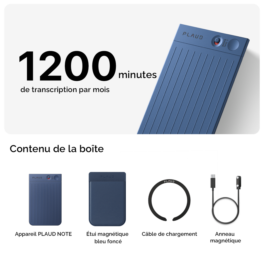 PLAUD NOTE et abonnement annuel à l’IA Pro Plan
