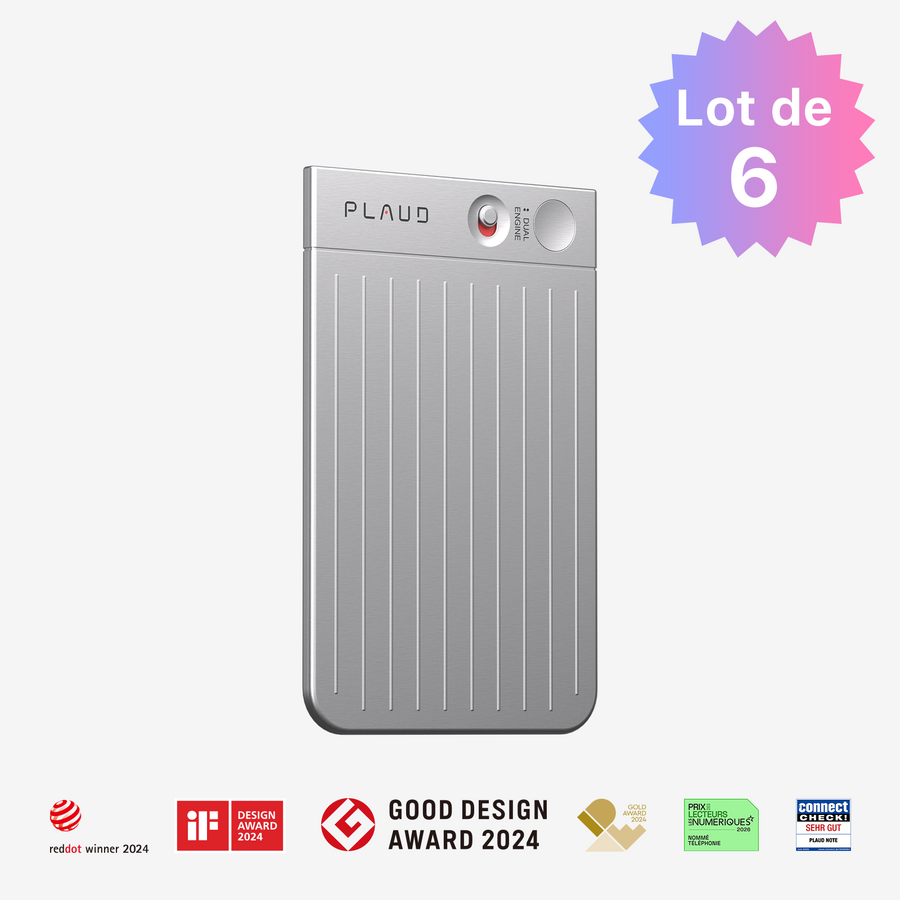 Enregistreur vocal PLAUD NOTE AI | Lot de 6
