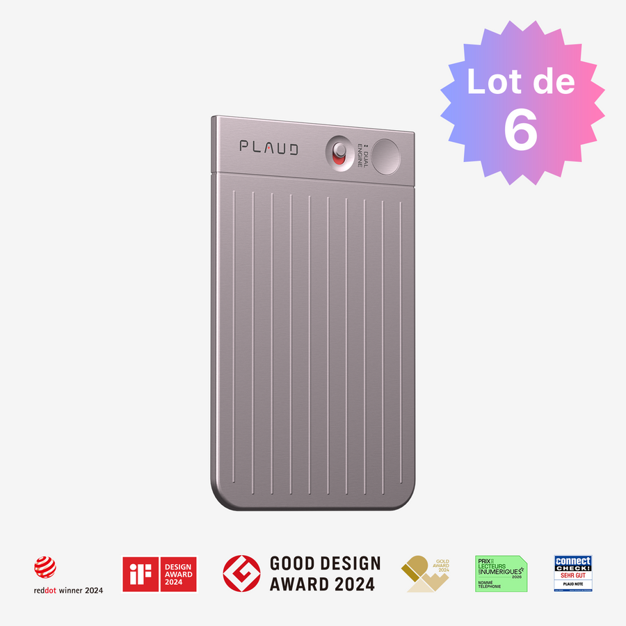 Enregistreur vocal PLAUD NOTE AI | Lot de 6
