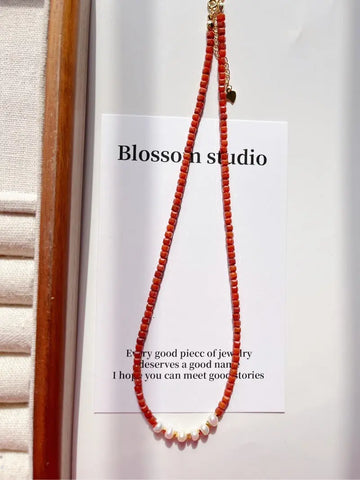 Blossom studio·National Style Southern Red Agate Natural Stone Pearl Stitching Necklace|40+5|Customized · Sky Blue https://www.xiaohongshu.com/goods-detail/65b0a897dd621c000150d66f