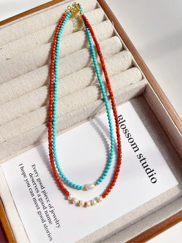 Blossom studio·National Style Southern Red Agate Natural Stone Pearl Stitching Necklace|40+5|Customized · Sky Blue https://www.xiaohongshu.com/goods-detail/65b0a897dd621c000150d66f