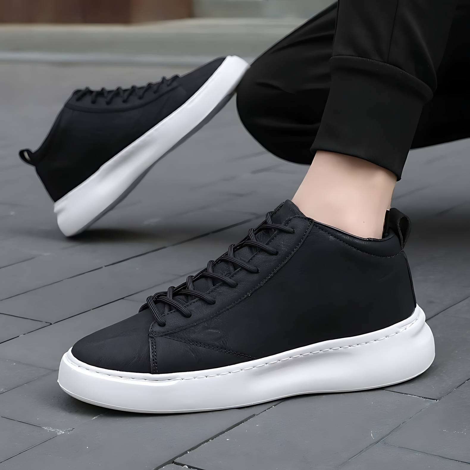 Trendsetting High Sole Lace-Up Sneakers