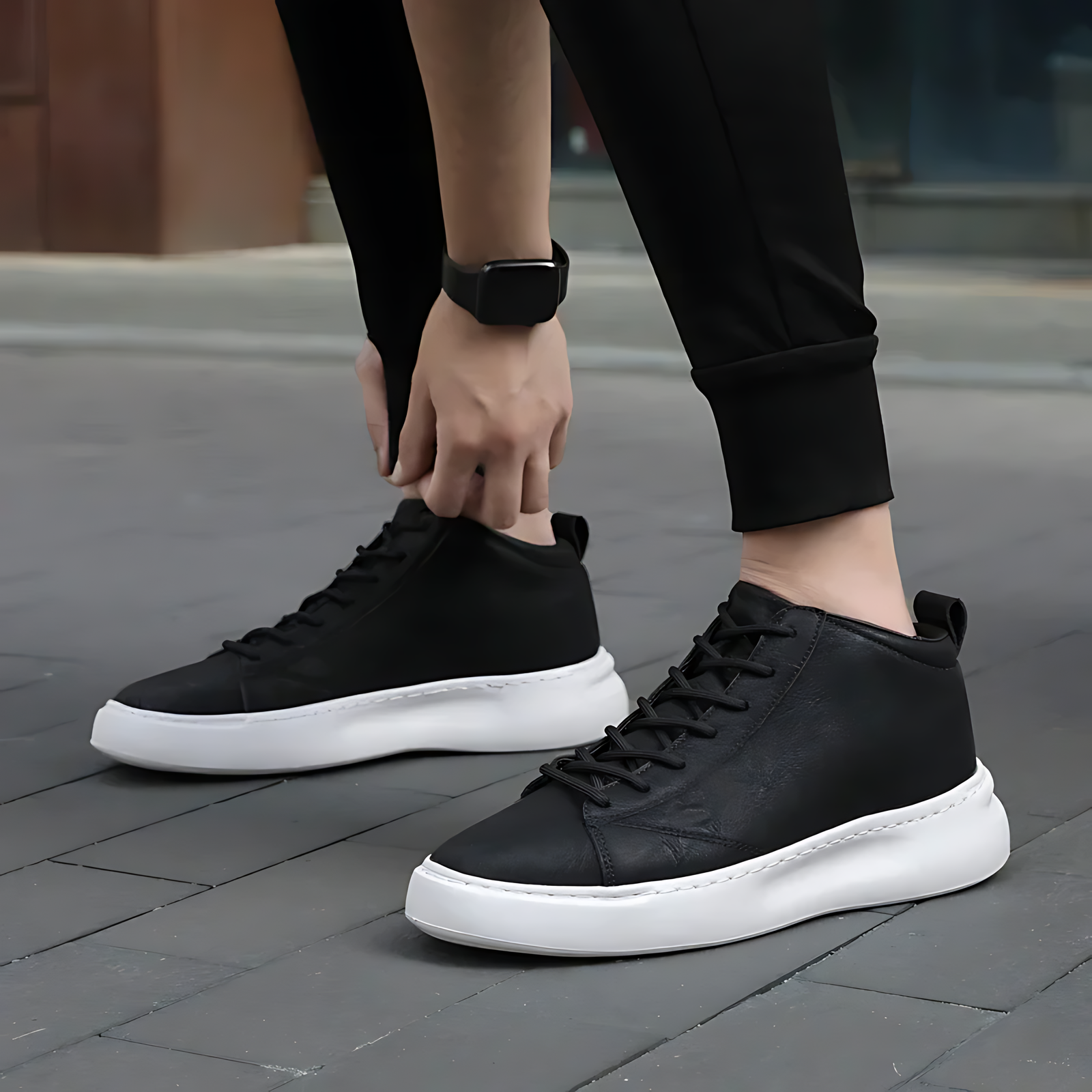Trendsetting High Sole Lace-Up Sneakers