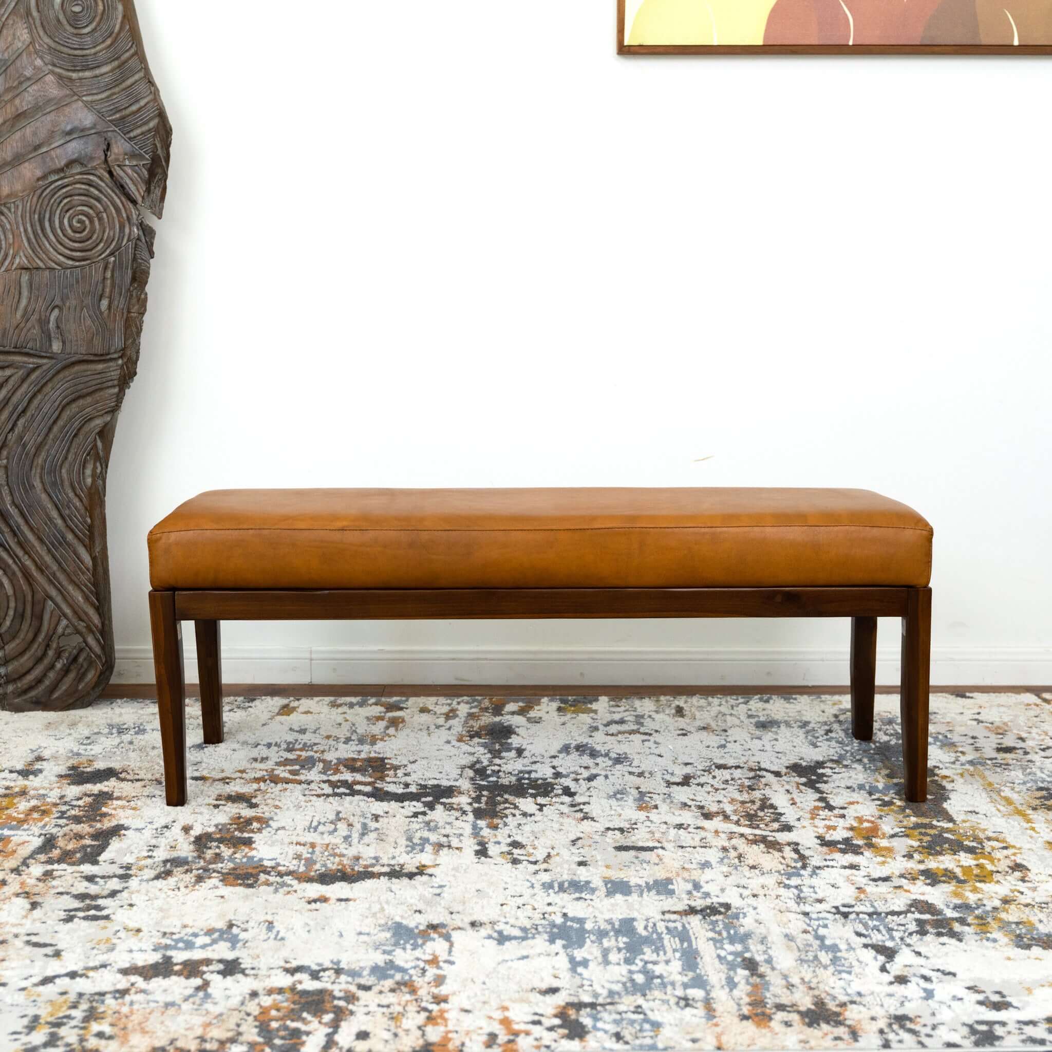 Austin Genuine Leather Bench Antique Tan without Line