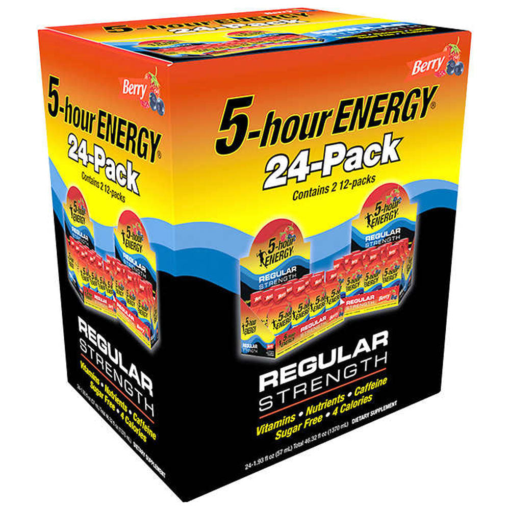 5-hour Energy Shot, Regular Strength, Berry, 1.93 fl oz, 24 ct